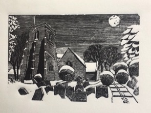 St Laurence Church, wood engraving, sale, art