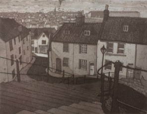 199 steps,Whitby, etching, art ,sale